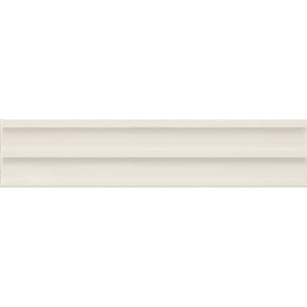 Daltile Indoterra White Desert 2 in. x 4 in. Matte Porcelain Fluted Concrete Look Wall Tile Sample