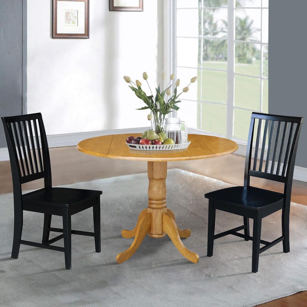 Elegant Mission High Slat Back Solid Wood Side Chair in Black - Set of 2