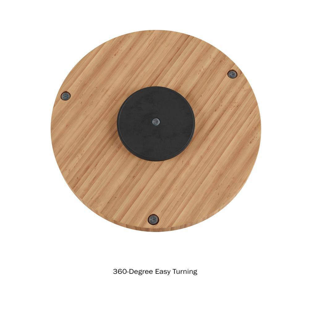 10-Inch Light Brown Bamboo Two-Tier Revolving Lazy Susan