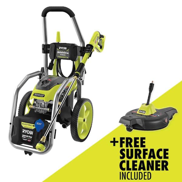 RYOBI 3000 PSI 1.1 GPM Cold Water Electric Pressure Washer and 12 in. Surface Cleaner with Caster Wheels