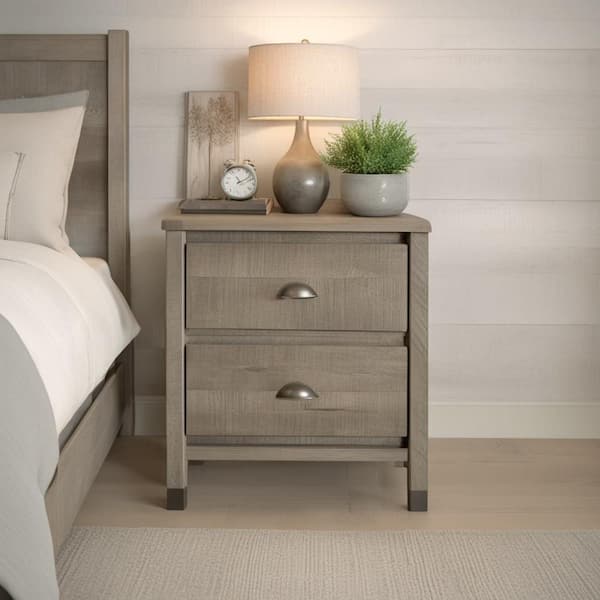 Camaflexi Baja 2-Drawer Driftwood Grey Nightstand BJ207 - The Home Depot