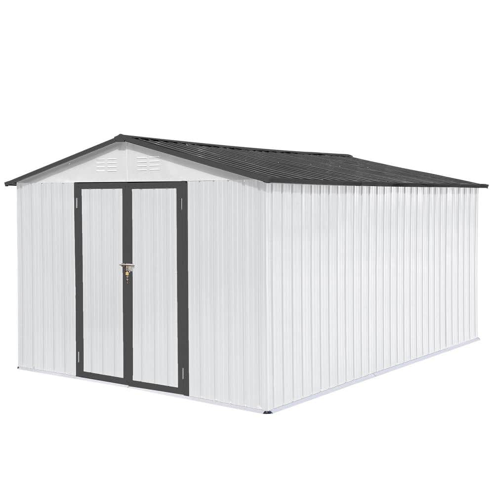 10 ft. W x 12 ft. D Outdoor Metal Garden Storage Shed Aluminum Frame Garden