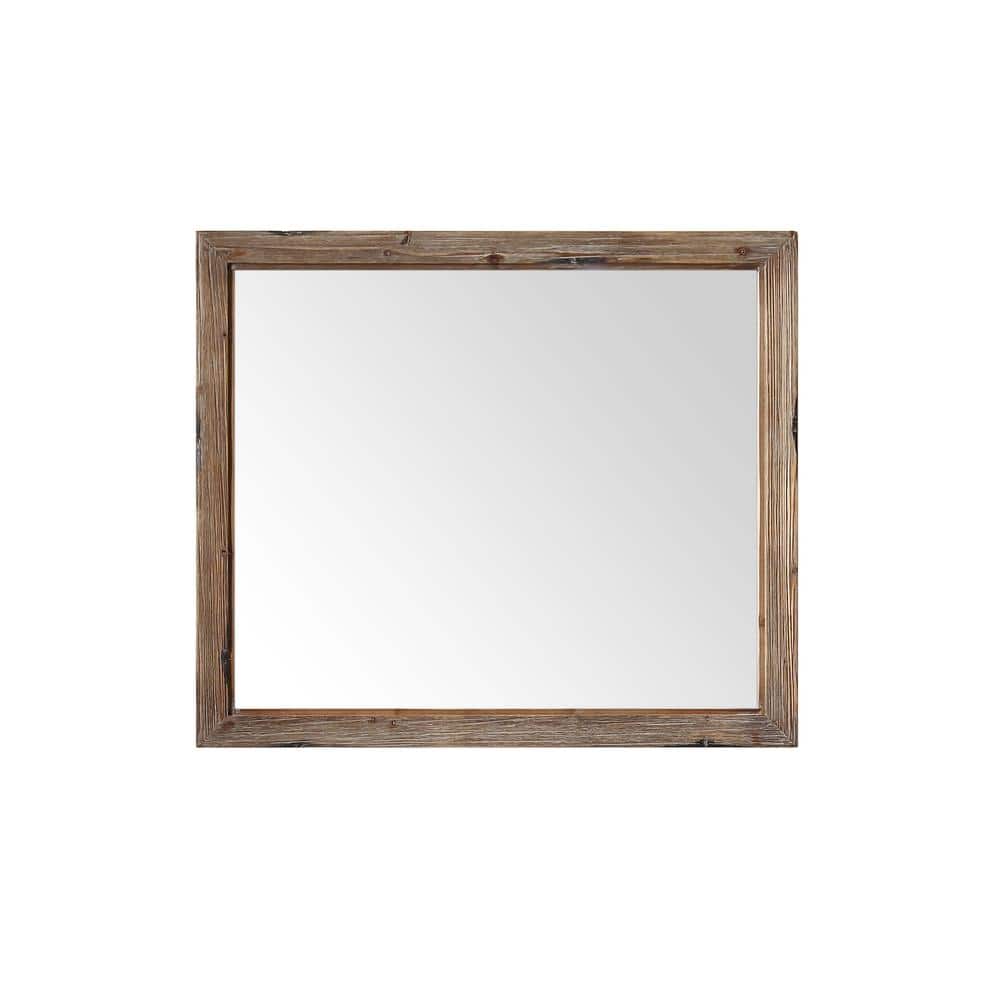 Solid Fir Wood 42 in. W x 36 in. H Rectangle Framed Standard Wall Bathroom 