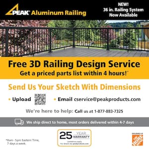 42 in. H x 4 in. W Black Aluminum Deck Railing End Post