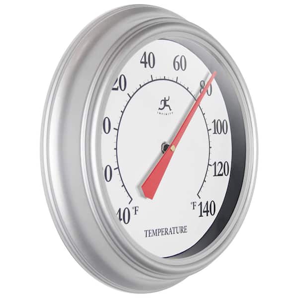 Infinity Instruments Essential 12 in. Wall Thermometer, Silver