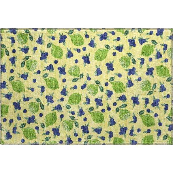 Mayfield Premium Machine Washable Abstract AMF2354 Yellow 3 ft. x 4 ft. Area Rug