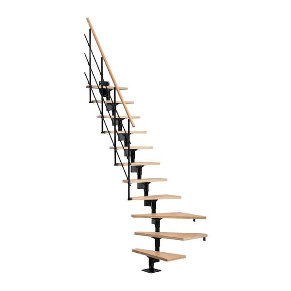 Dolle Lyon Black 8 ft. 7 in. Modular Staircase Kit 69721 - The Home Depot