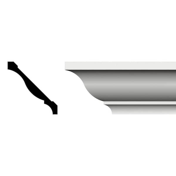 Ekena Millwork 5-1/2 in. x 7-1/2 in. x 96 in. Crown Moulding, PVC (12-Pack)