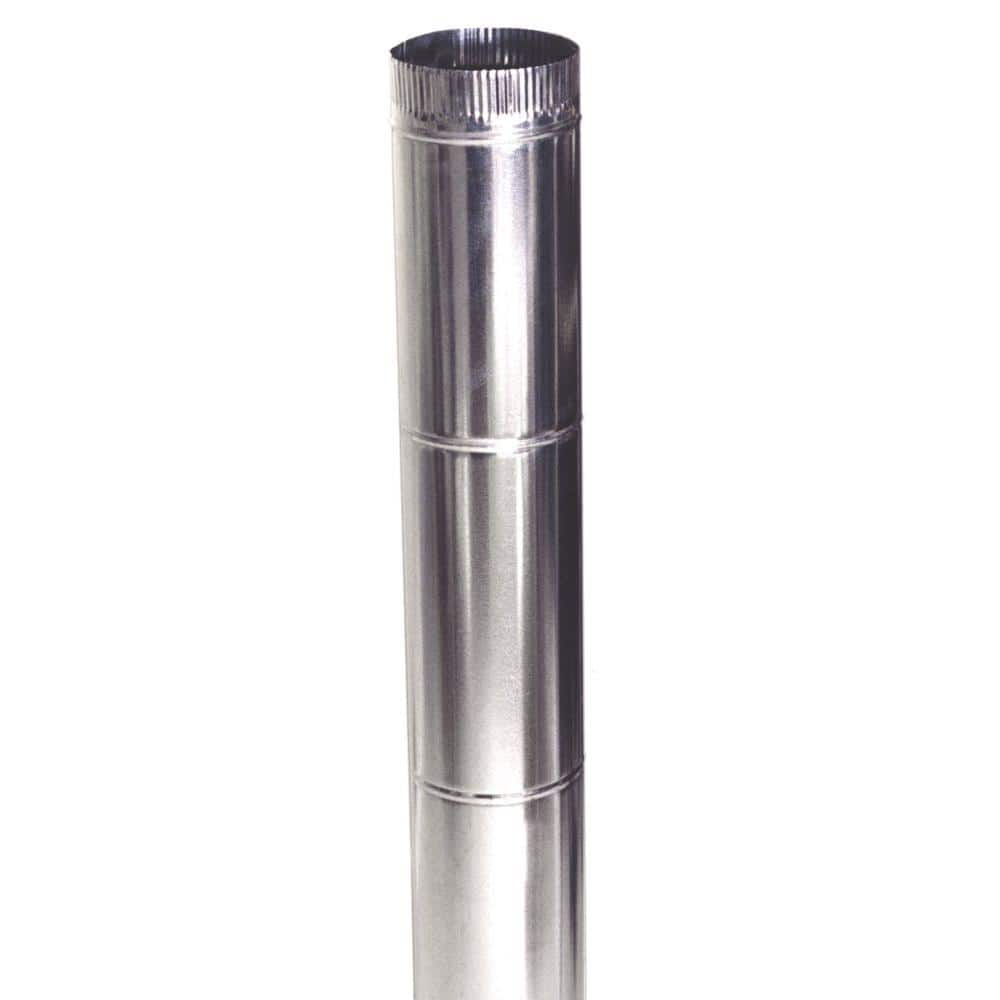 Master Flow 7 in. x 5 ft. Beaded Metal Duct Pipe BDCP7X60