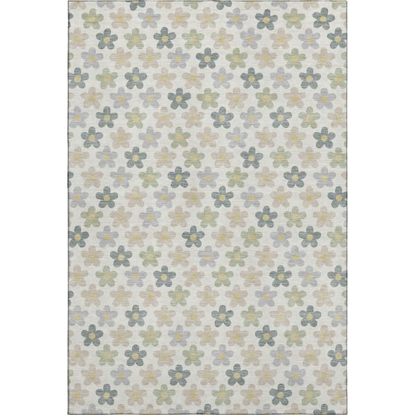 Mayfield Premium Machine Washable Abstract AMF2569 Ivory 10 ft. x 14 ft. Area Rug