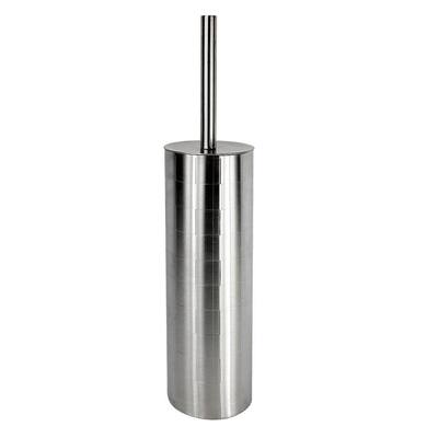 Toilet Brush Holder with Brush in Etched Stainless Steel