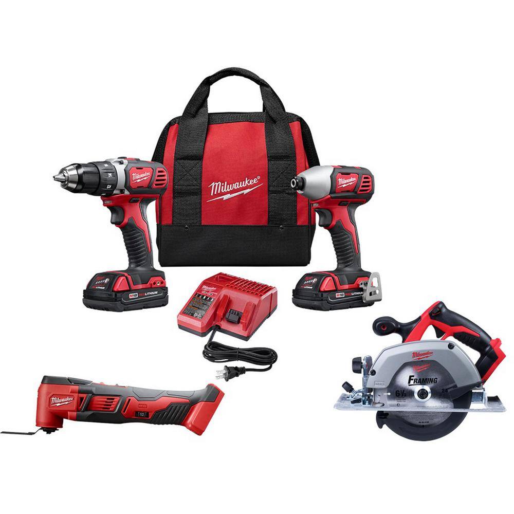 Milwaukee M18 18V Lithium-Ion Cordless Drill Driver/Impact Driver/Multi-Tool Combo Kit (3-Tool) W/ 6-1/2 in. Circular Saw -  2691-22-MTCS