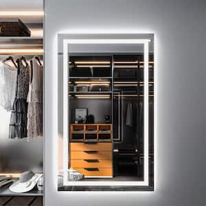 36 in. W x 60 in. H Rectangle Wall-mounted Full-length Mirror, LED Light Full Body Mirror