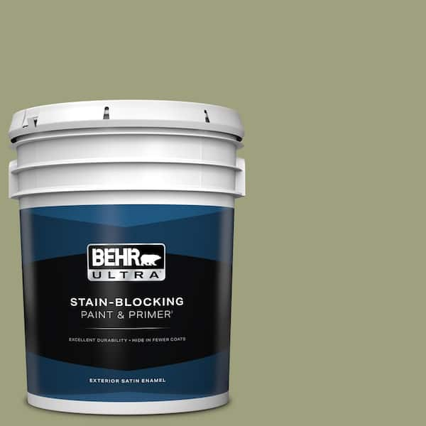 BEHR ULTRA 5 gal. #BIC-57 French Parsley Satin Enamel Exterior Paint & Primer