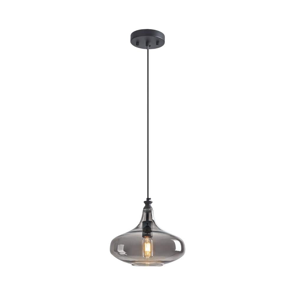 60W 1-Light Black Pendant Light Gray Teardrop Glass Adjustable Hanging Kitchen Island  Over Sink Bedroom Office price history on PriceWatchPro