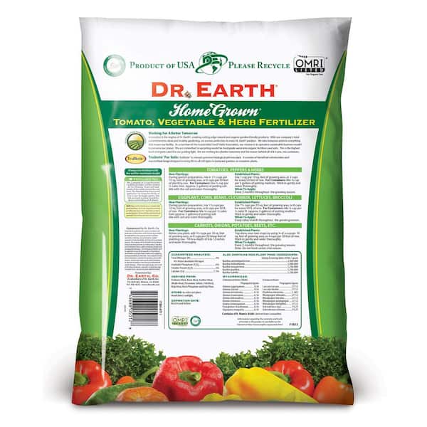 DR. EARTH 12 lb. 180 sq. ft. Organic Home Grown Tomato, Vegetable and Herb  Dry Fertilizer 711 - The Home Depot