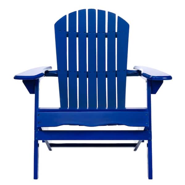 Blue Folding Wood Adirondack Chair