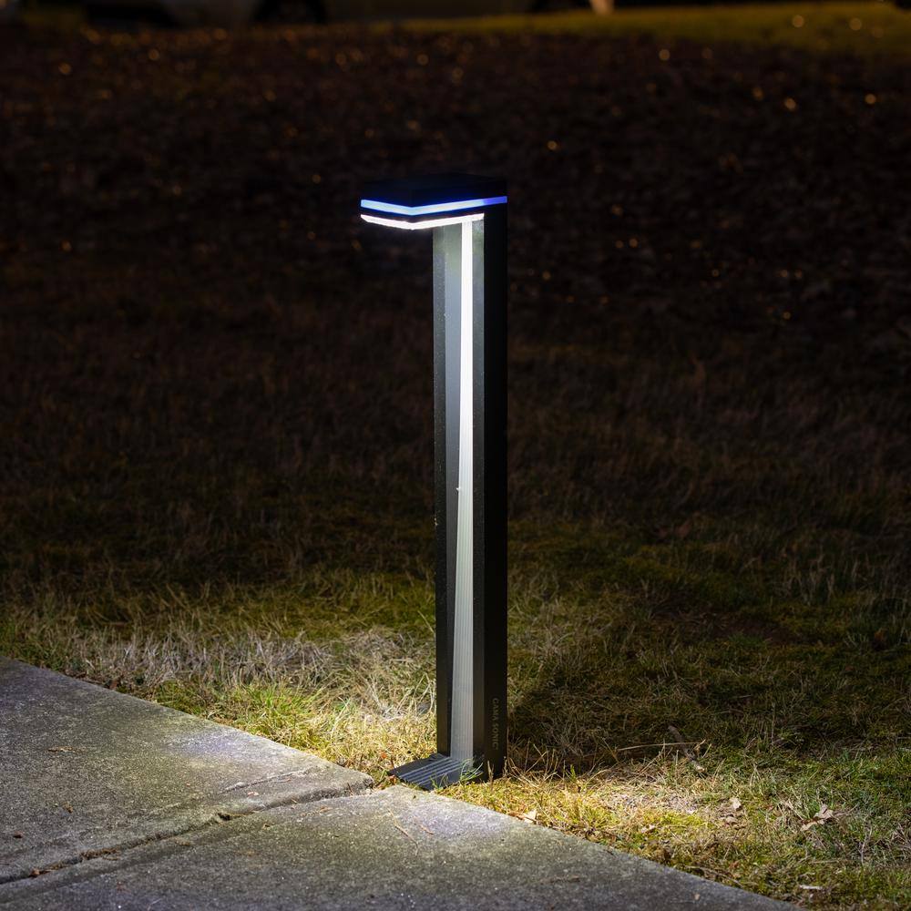 Sentry Modern Black Solar LED Pathway Lights with Blue Accent - 2 Pack