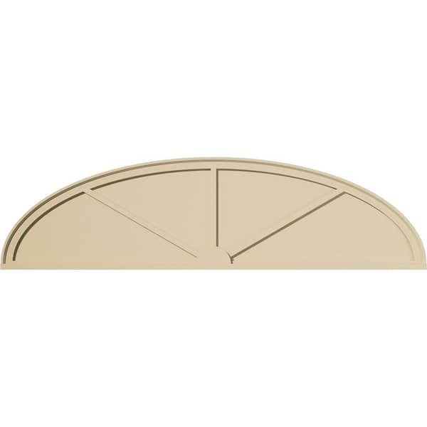 Ekena Millwork 76-in. W x 20-in. H x 2-in. P Elliptical 3 Spoke Signature Urethane Pediment, Primed Tan