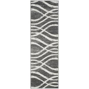 Adirondack Charcoal/Ivory 3 ft. x 8 ft. Striped Runner Rug