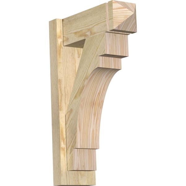 Ekena Millwork 6 in. x 24 in. x 16 in. Douglas Fir Merced Arts and Crafts Rough Sawn Outlooker
