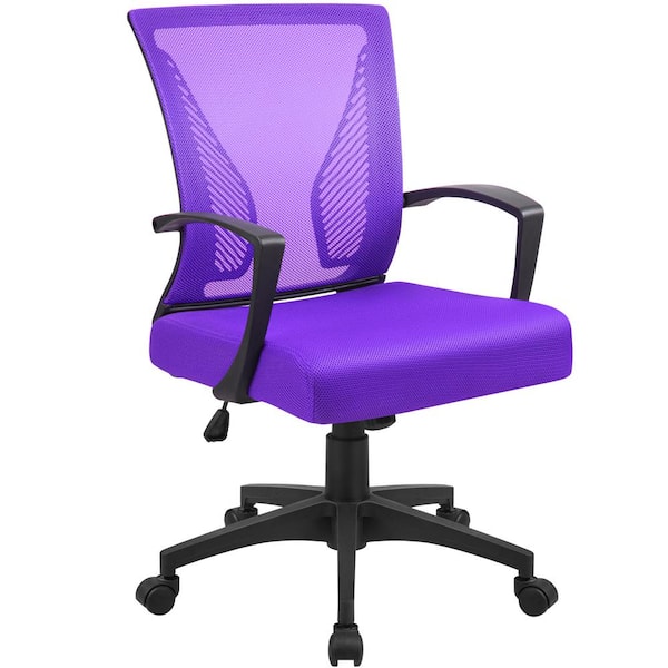 LACOO Office Purple Mid Back Swivel Lumbar Support Desk, Computer