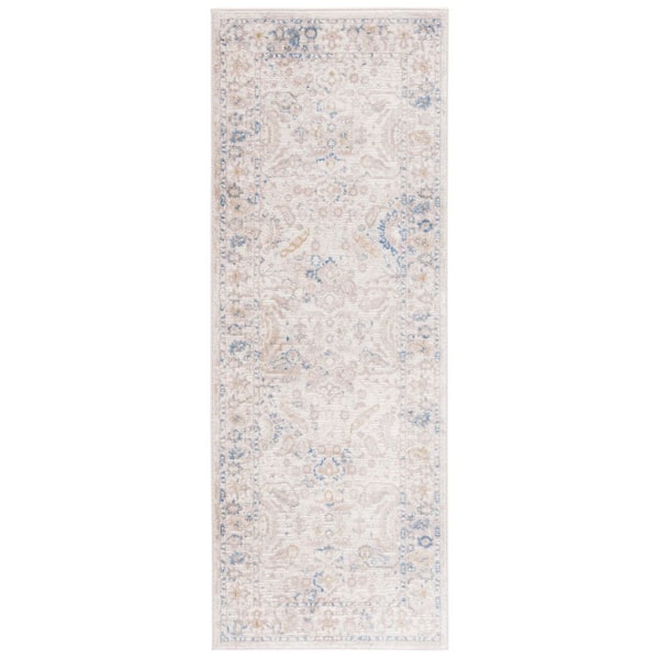 Prestige 3 ft. x 7 ft. Beige/Blue Oriental Runner Rug