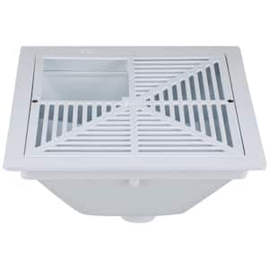 EZ PVC Slab on Grade Square Drain with 6 in. Nickel Bronze Strainer and 2 in. x 3 in. Outlet