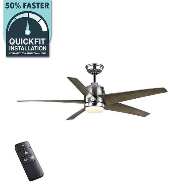 Hampton Bay Mena 54 in. Color Changing Integrated LED Indoor/Outdoor Polished Nickel Ceiling Fan with Light Kit and Remote