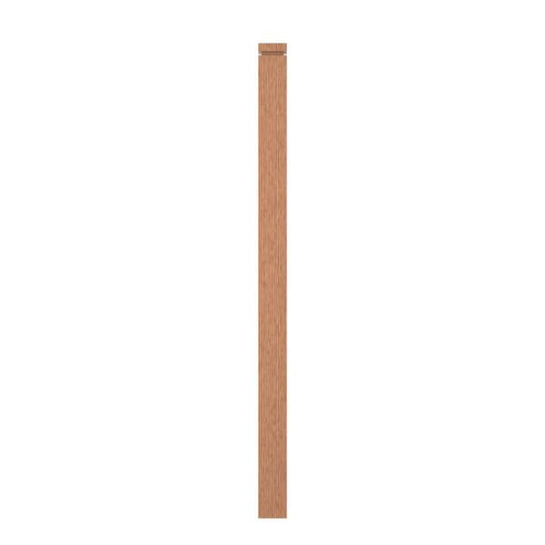 3.5 in. D x 3.5 in. W x 58 in. H  Unfinished Red Oak Wood Square Newel