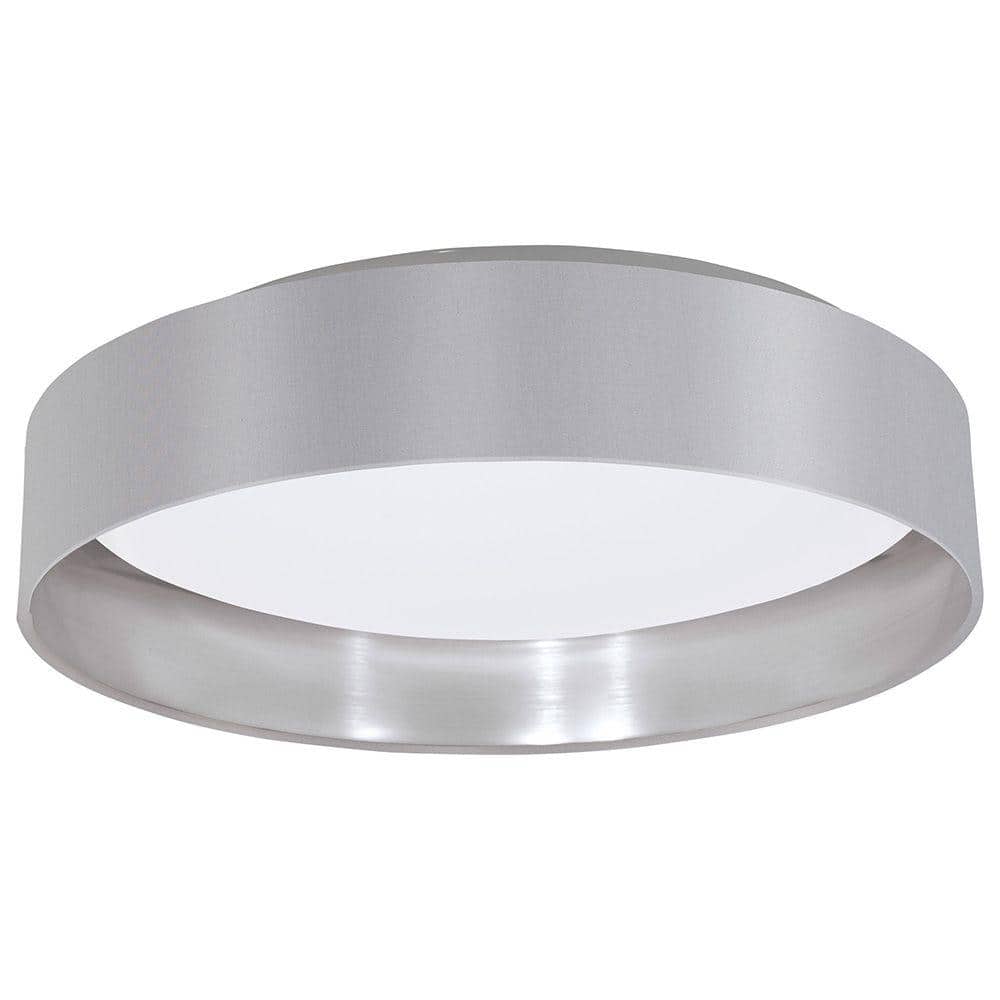 Maserlo 15.95 in. W x 4.125 in. H Silver/Satin Nickel LED Semi-Flush Mount 
