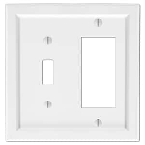 Woodmore 2 Gang 1-Toggle and 1-Rocker Wood Wall Plate - White