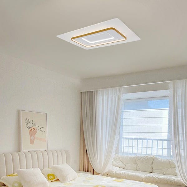 OUKANING 35.43 in. 1-Light White Modern Creative Wave Design