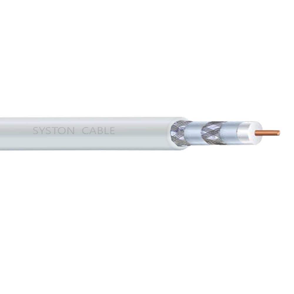 M660T-BVW Cable coaxial RG-6 60% Tri-Shield liso blanco