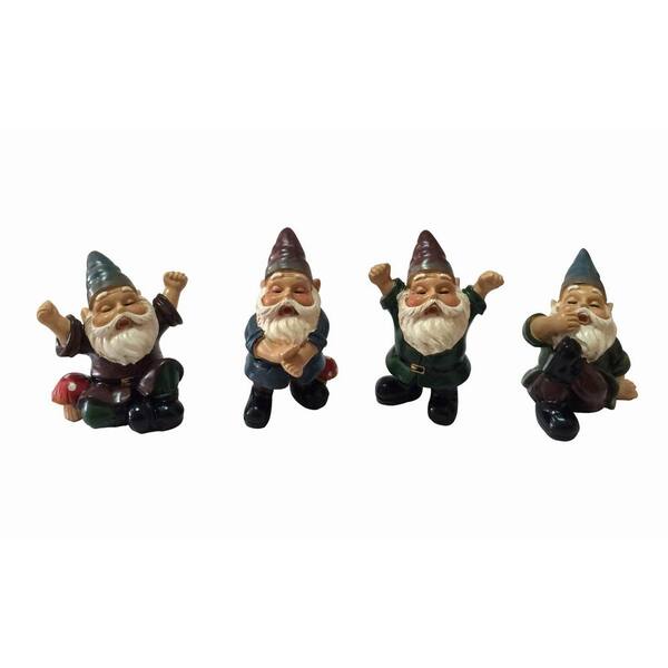 HI-LINE GIFT LTD. Fairy Garden-Gnomes -Garden Statue (4-Piece Set)
