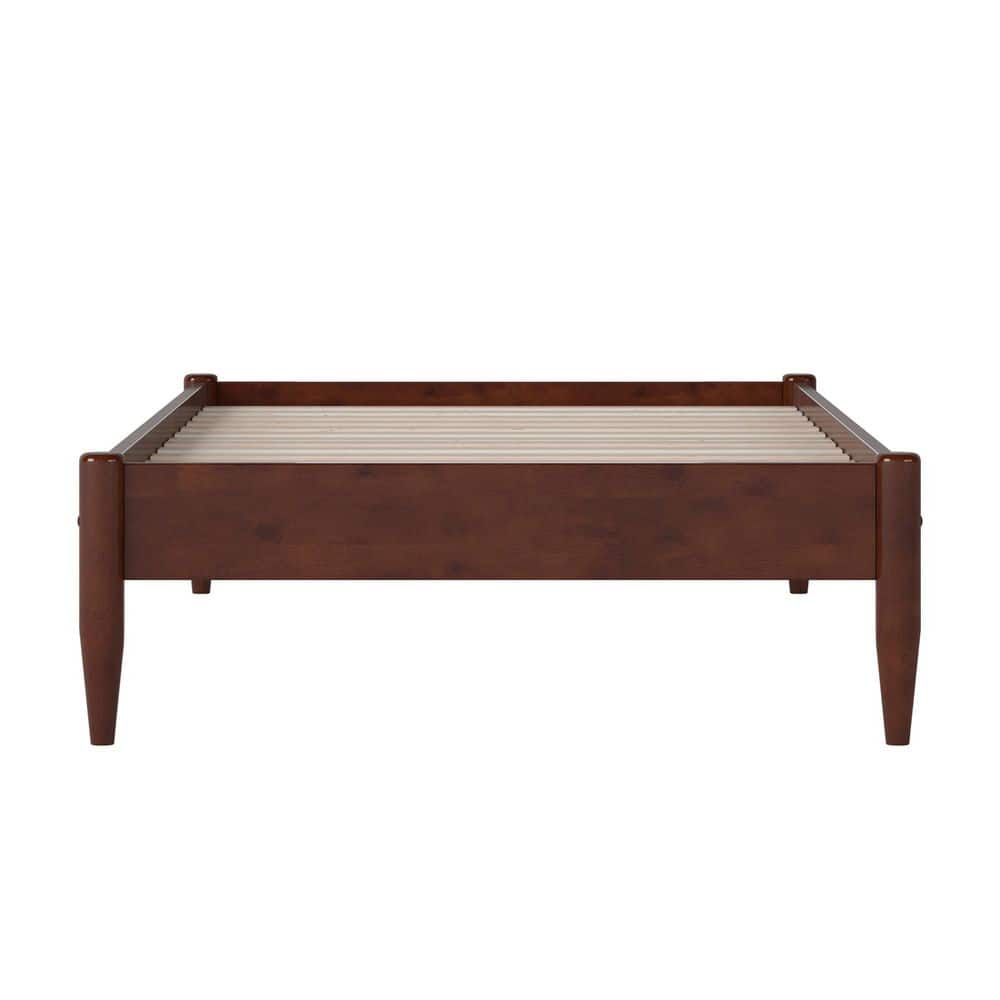 Pasadena Walnut Twin XL Solid Wood Platform Bed with Slats
