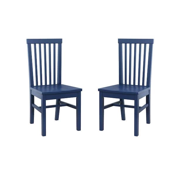 Linon Home Decor Terryn Navy Blue Wood Dining Side Chair (Set of 2)