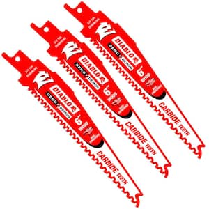 6 in. 5/7 TPI Demo Demon Carbide Reciprocating Saw Blades for Nail-Embedded Wood Cutting (3-Pack)