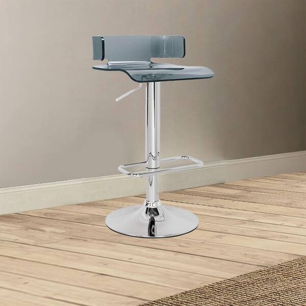 Acme Modern Rania Bar Stool With Gray And Chrome Finish 96261 