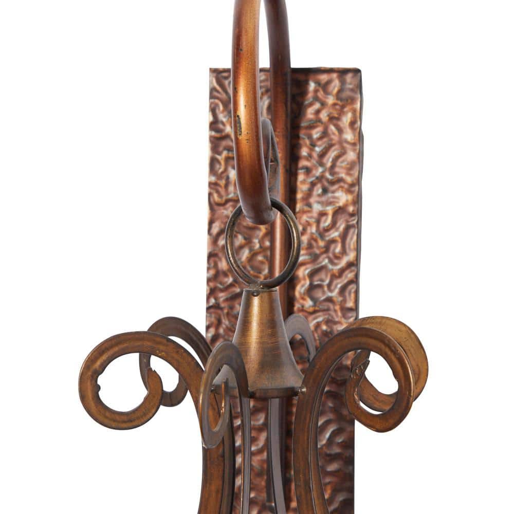 Bronze Iron and Glass Wall Sconce Lantern
