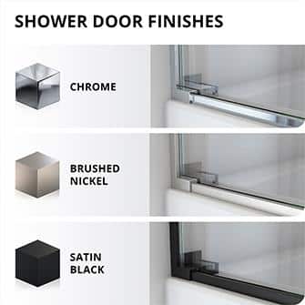 Essence Frameless Brushed Nickel Sliding Shower Door with Clear Glass