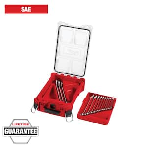 SAE Combination Wrench Set with PACKOUT Compact Organizer (15-Piece)