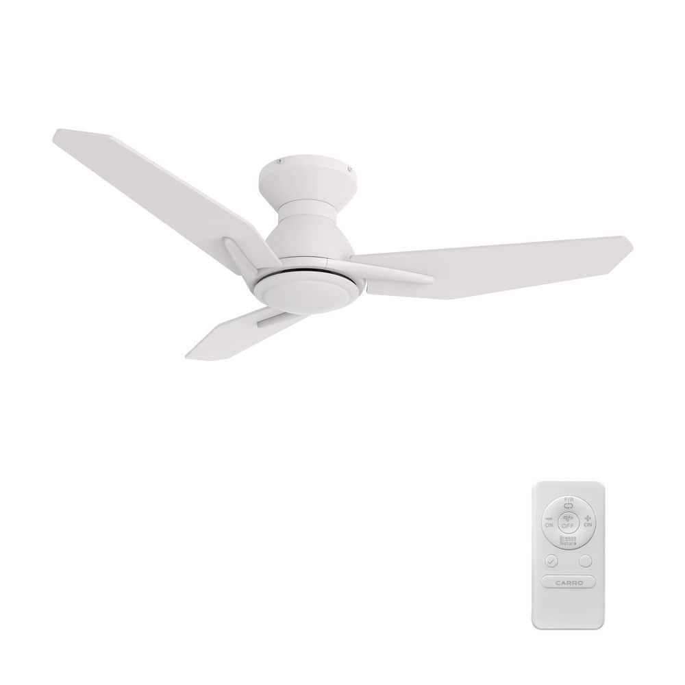 Deville II 44 in. Indoor Matte White 10-Speed DC Motor Flush Mount Standard Ceiling Fan with Remote without Light price history on PriceWatchPro