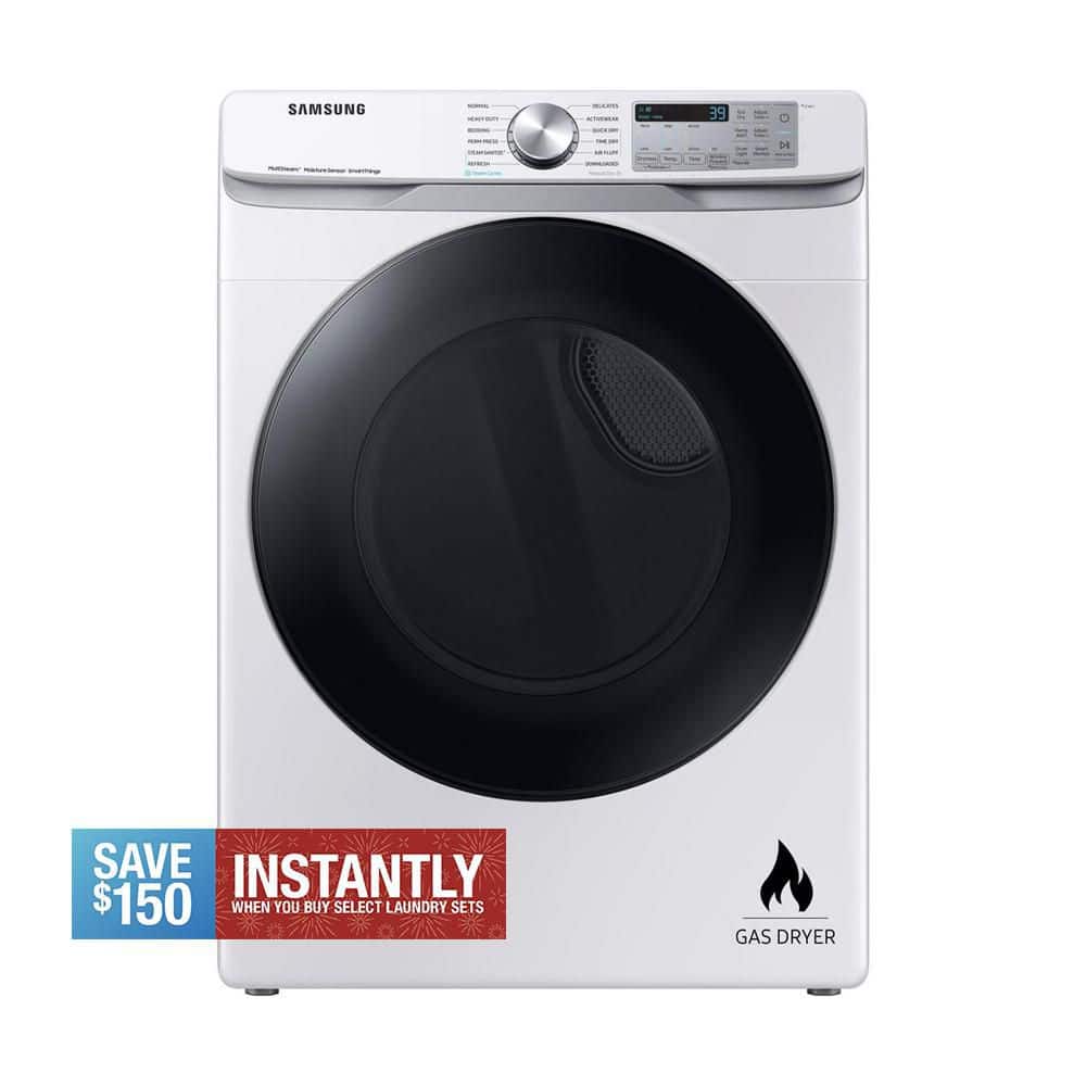 7.5 cu. ft. Smart Gas Dryer with Steam Sanitize+ in White