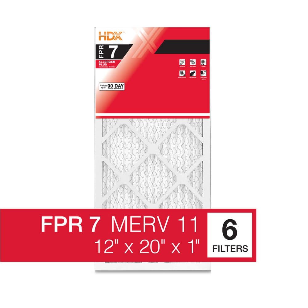 12 in. x 20 in. x 1 in. Allergen Plus Pleated Air Filter FPR 7, MERV 10 (6-Pack) price history on PriceWatchPro