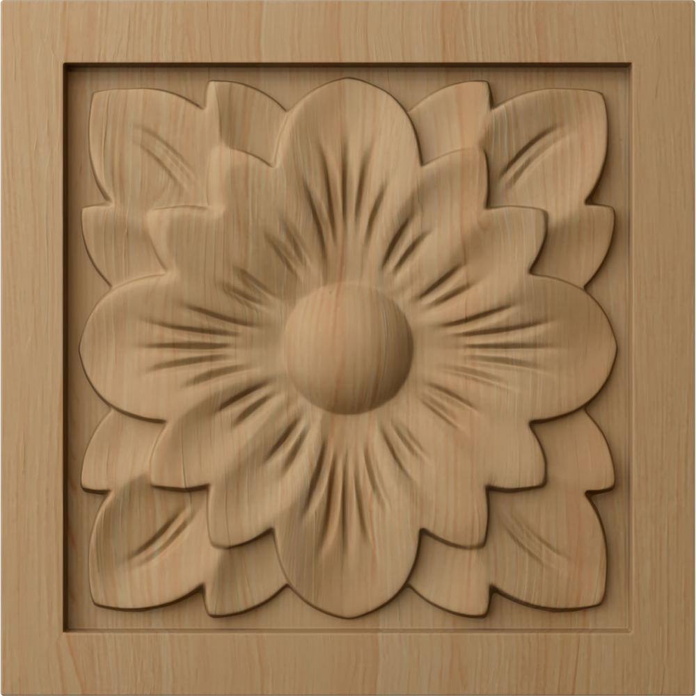Alder Small Dogwood Flower Square Rosette 3" x 3"