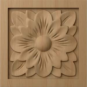 5/8 in. x 3 in. x 3 in. Unfinished Wood Alder Small Dogwood Flower Rosette