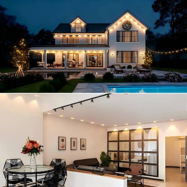 Honbei 36 Light 50 ft. Indoor/Outdoor Plug-in Integrated LED Fairy String -Light IP65 Permanent Outdoor Light for outside house