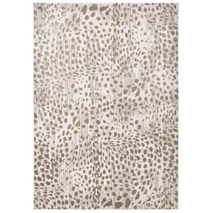 Brown and Ivory 2 ft. x 3 ft. Abstract Area Rug