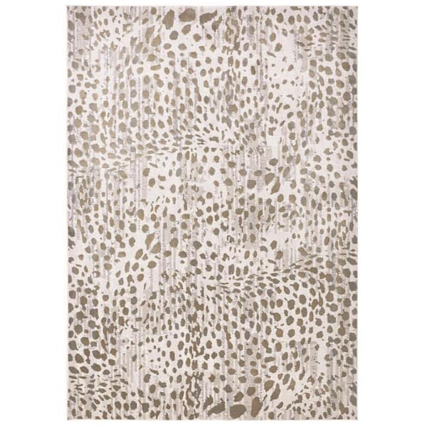 HomeRoots Brown and Ivory 2 ft. x 3 ft. Abstract Area Rug